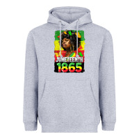 Heather Grey juneteenth 1865 black freedom Heavyweight Hoodie - HRA Design Shop