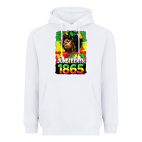 White juneteenth 1865 black freedom Heavyweight Hoodie - HRA Design Shop