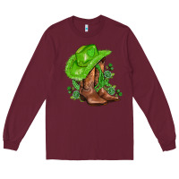 Burgundy green  cowgirl and roses Long Sleeve Tee - AdoDesignShop