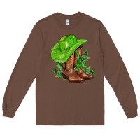 Chestnut green  cowgirl and roses Long Sleeve Tee - AdoDesignShop