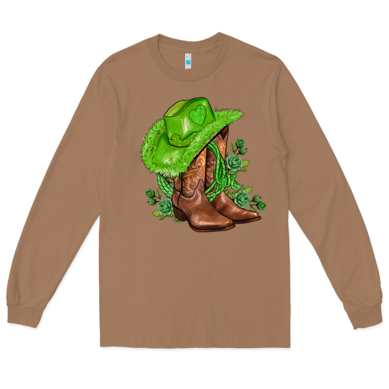 Green  Cowgirl And Roses Long Sleeve Tee by AdoDesignShop | Teevron