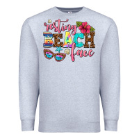 Heather Grey resting beach face Premium Sweatshirt - AdoDesignShop