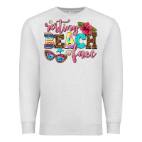 Oatmeal Heather resting beach face Premium Sweatshirt - AdoDesignShop