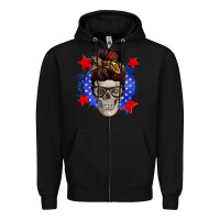 Black American mom skull Zipper Hoodie - Zillion Design Studio