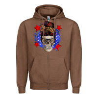 Chestnut American mom skull Zipper Hoodie - Zillion Design Studio