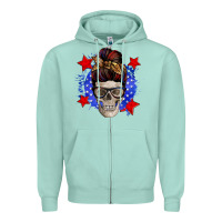American Mom Skull Zipper Hoodie | Teevron