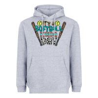 Heather Grey softball Heavyweight Hoodie - CowhideDigitalArt