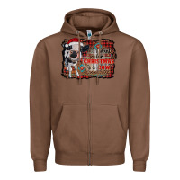 Chestnut all i want for christmas is a cow aztec Zipper Hoodie - RanaPortraitStore