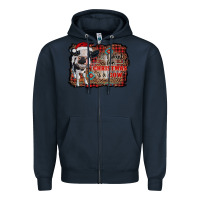Navy all i want for christmas is a cow aztec Zipper Hoodie - RanaPortraitStore