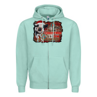Seafoam all i want for christmas is a cow aztec Zipper Hoodie - RanaPortraitStore