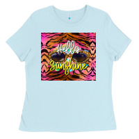 Baby Blue hello sunshine Ladies Tee - BarkalooDesign