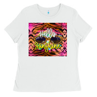 White hello sunshine Ladies Tee - BarkalooDesign