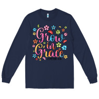 Navy grow in grace Long Sleeve Tee - texasbilliewilder