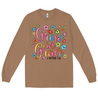 Toasted Coconut grow in grace Long Sleeve Tee - texasbilliewilder