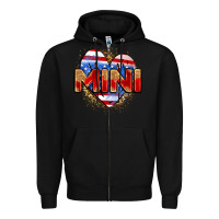 Black American mini heart Zipper Hoodie - Zillion Design Studio
