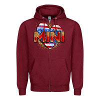 Burgundy American mini heart Zipper Hoodie - Zillion Design Studio