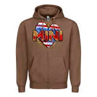 Chestnut American mini heart Zipper Hoodie - Zillion Design Studio