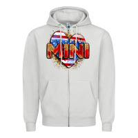 Dove Grey American mini heart Zipper Hoodie - Zillion Design Studio
