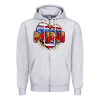 Heather Grey American mini heart Zipper Hoodie - Zillion Design Studio