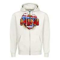 Oatmeal Heather American mini heart Zipper Hoodie - Zillion Design Studio