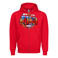 Red American mini heart Zipper Hoodie - Zillion Design Studio