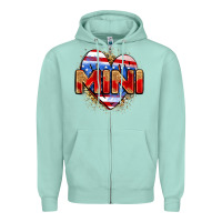 Seafoam American mini heart Zipper Hoodie - Zillion Design Studio