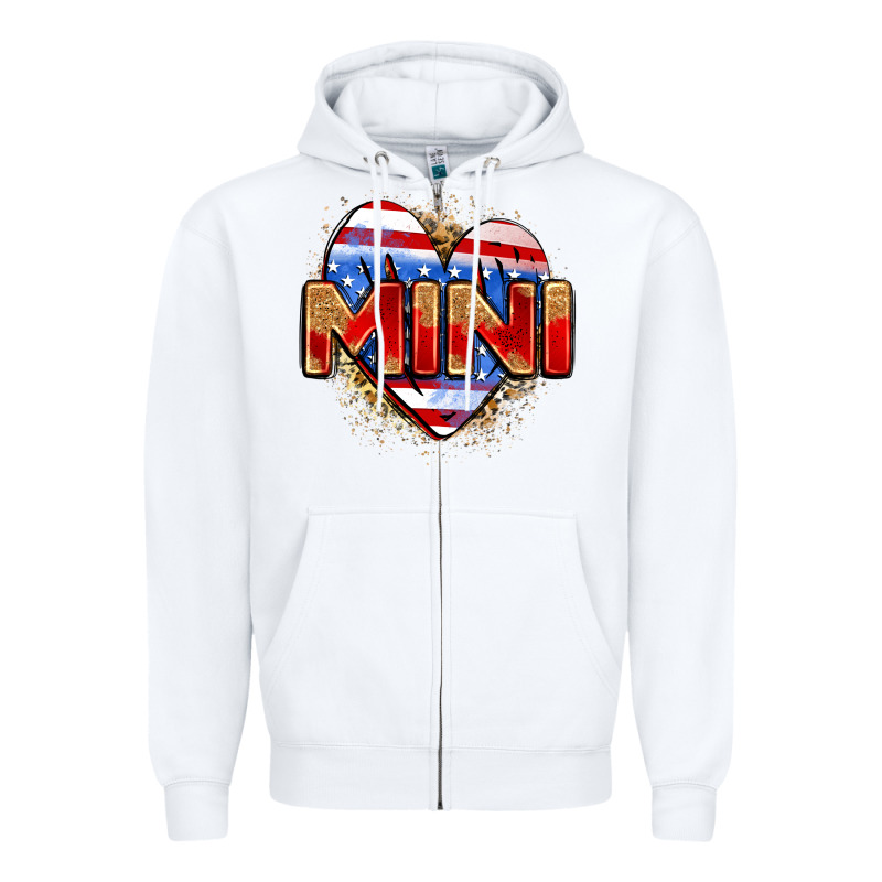 American Mini Heart Zipper Hoodie by Zillion Design Studio | Teevron