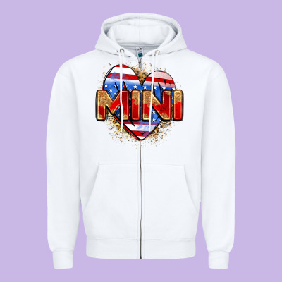 American Mini Heart Zipper Hoodie Designed By Zillion Design Studio