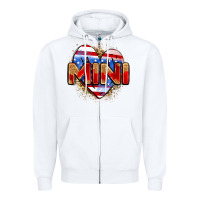 White American mini heart Zipper Hoodie - Zillion Design Studio