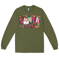 Army Green pink santa baby christmas Long Sleeve Tee - Zillion Design Studio
