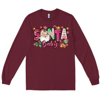 Burgundy pink santa baby christmas Long Sleeve Tee - Zillion Design Studio