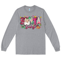 Heather Grey pink santa baby christmas Long Sleeve Tee - Zillion Design Studio