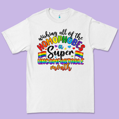 Wishing All Of The Homophobes Uncomfortable Month Premium Tee Designed By Artiststas