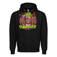 Black hot mom summer Zipper Hoodie - texasbilliewilder