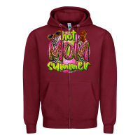 Burgundy hot mom summer Zipper Hoodie - texasbilliewilder
