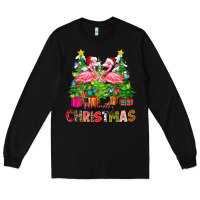 Black merry christmas flamingo Long Sleeve Tee - Zillion Design Studio