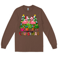 Chestnut merry christmas flamingo Long Sleeve Tee - Zillion Design Studio