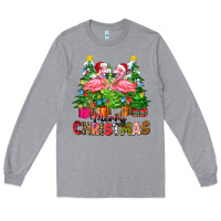 Heather Grey merry christmas flamingo Long Sleeve Tee - Zillion Design Studio