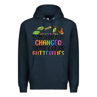 Navy if nothing ever changed thered be no butterflies Premium Hoodie - MaliasSmallBusiness