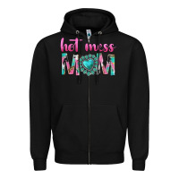 Black hot mess mom Zipper Hoodie - texasbilliewilder