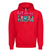 Red hot mess mom Zipper Hoodie - texasbilliewilder