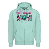 Seafoam hot mess mom Zipper Hoodie - texasbilliewilder