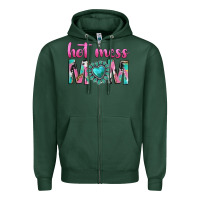 Sports Green hot mess mom Zipper Hoodie - texasbilliewilder