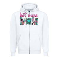 White hot mess mom Zipper Hoodie - texasbilliewilder