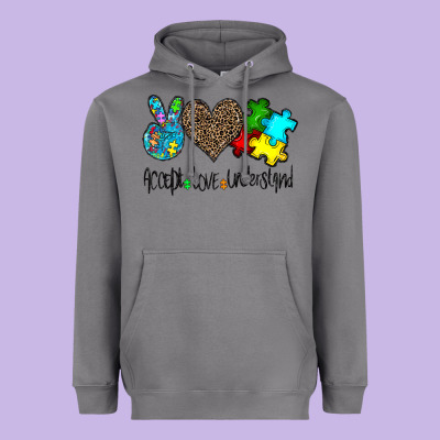 Accept Love Understand Heavyweight Hoodie Designed By Cowhidedigitalart