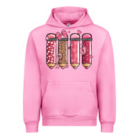 Fuchsia Pink valentine' day teacher school pencils Urban Hoodie - MaliasSmallBusiness