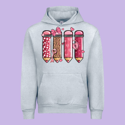 Valentine' Day Teacher School Pencils Urban Hoodie Designed By Maliassmallbusiness