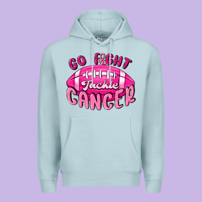 Go Fight Tackle Cancer Premium Hoodie Designed By Maliassmallbusiness