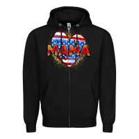 Black American mama heart Zipper Hoodie - Zillion Design Studio