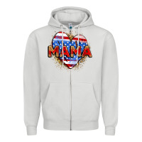 American Mama Heart Zipper Hoodie | Teevron